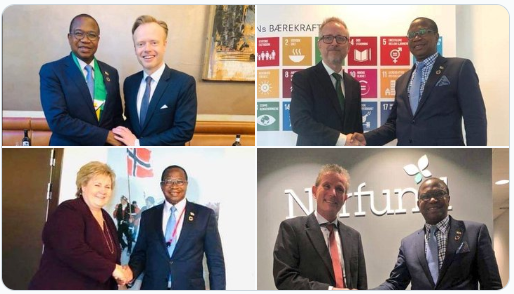 Finance Minister Mthuli Ncube shakes hands with hosts during his tour of Europe