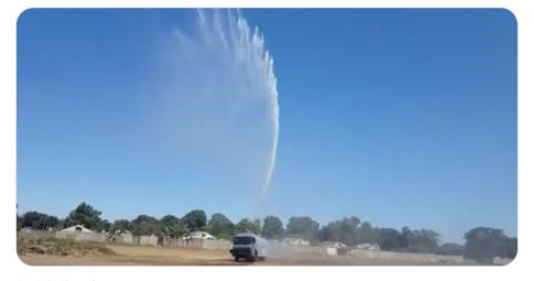 City of Harare and Zimbabwe Republic Police use water cannons disinfect streets
