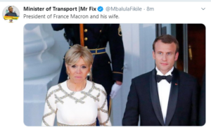 South Africa Minister mocks France President Macron and wife Brigitte 