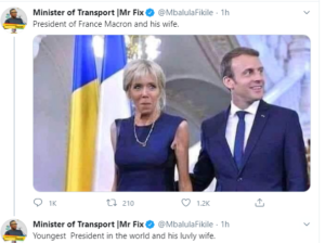 South Africa Minister mocks France President Macron and wife Brigitte 