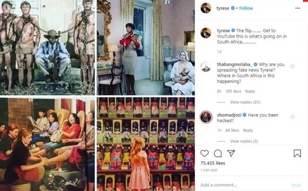 Reverse Slave Trade: South Africa slams Tyrese Gibson for Fake News