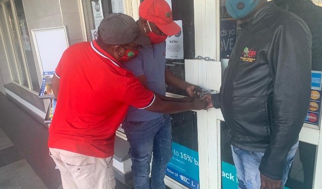 In Pictures: EFF supporters close Clicks stores
