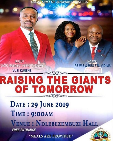 Jack Mabaso is a preacher or pastor