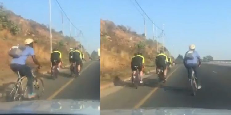 Video: Senzo overtakes white cyclists and impresses South Africa