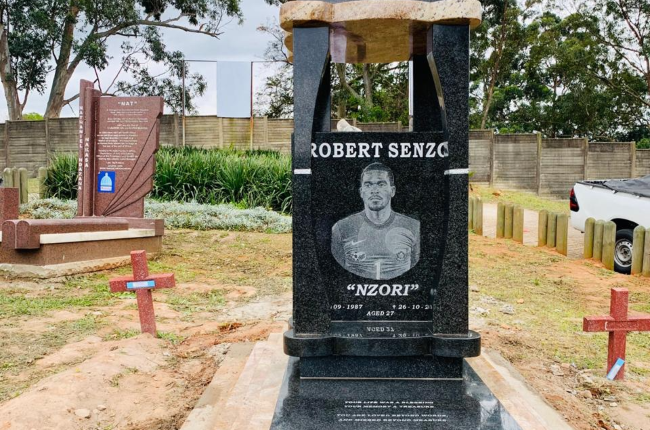 Senzo Meyiwa's tombstone