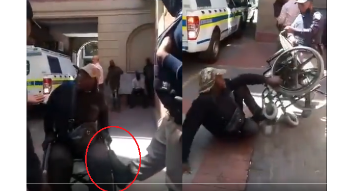 Cape Town Metro Police caught kicking and dragging man on a wheelchair