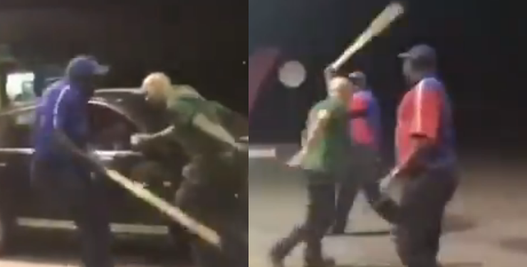 Video Petrol stations beat up white man for calling them monkeys