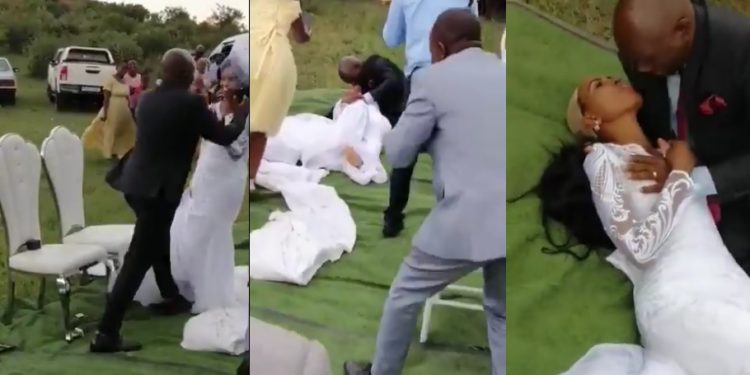 Video; Tackle on the bride, wig removed: Inside SA wedding of the year