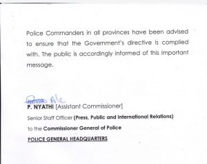 Police bans movement of dead bodies