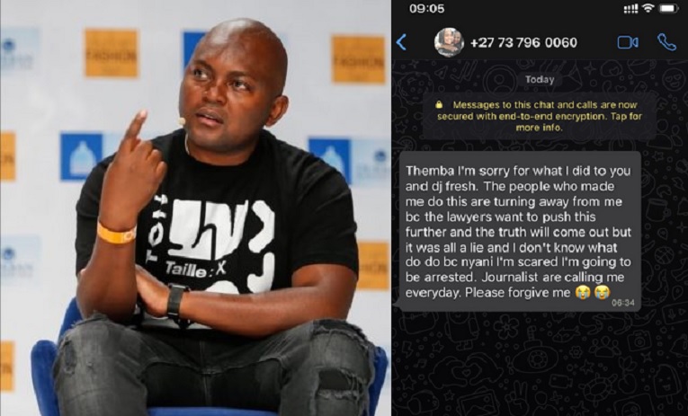 Pictures: Euphonik “fakes” apology WhatsApp text from rape complainant