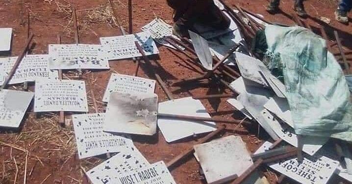 Chaos at graveyard after local man stole metal grave markings