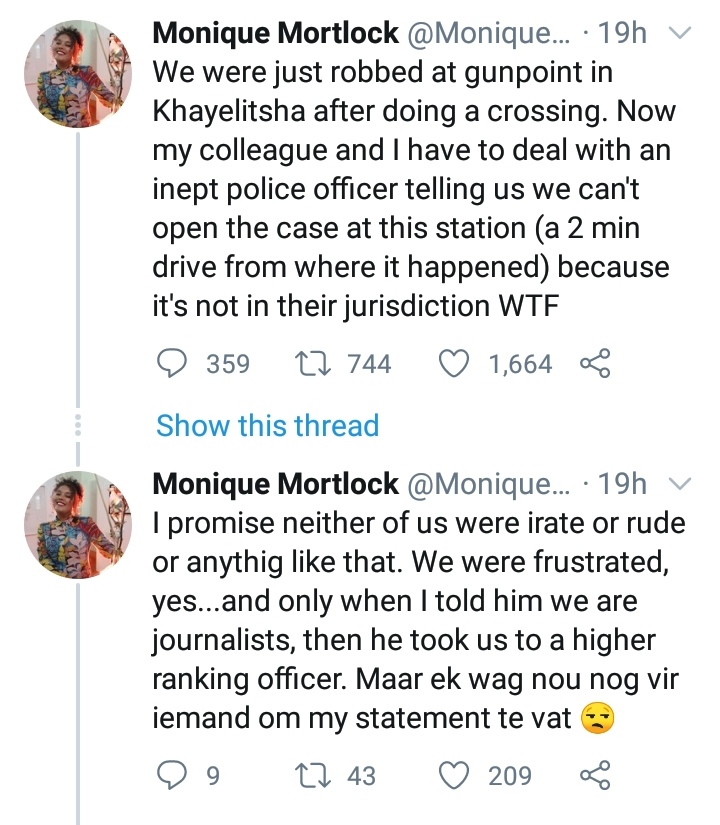 eNCA News crew robbed at gunpoint in Khayelitsha after doing a live crossing