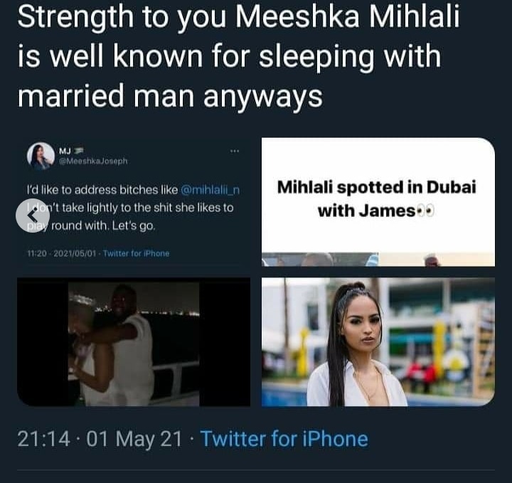 Mihlali spotted with Meeshka’s man in Dubai