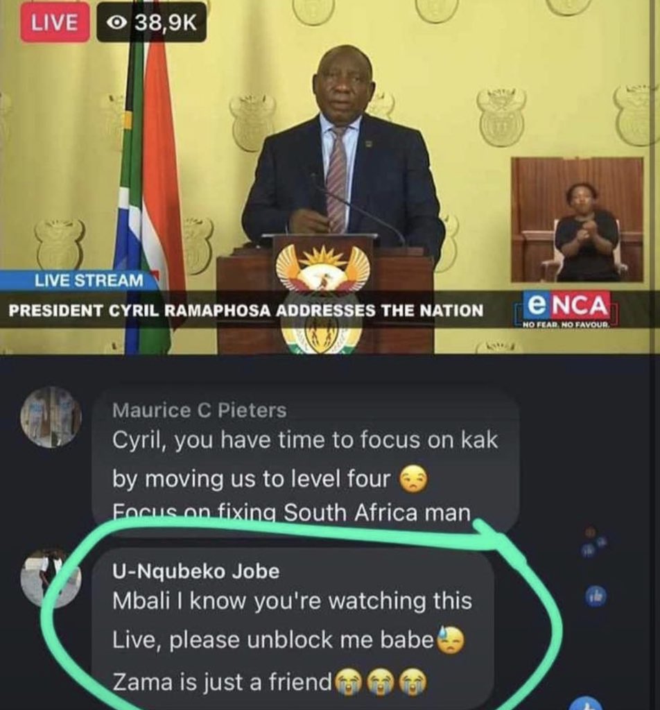 Mzansi reacts after man apologizes to girlfriend during President Ramaphosa’s national address