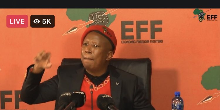 ‘Zweli Mkhize and the President gave us sparkling water as vaccine’ Julius Malema says