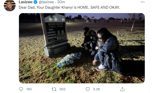 Update: Khanyi Mbau home and safe