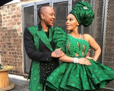 Pictures: Three times Generations actress Tshidi and husband Lebo Keswa looked amazing in matching outfits  