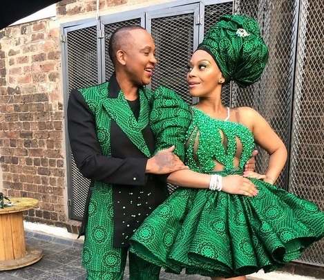 Pictures: Three times Generations actress Tshidi and husband Lebo Keswa looked amazing in matching outfits  