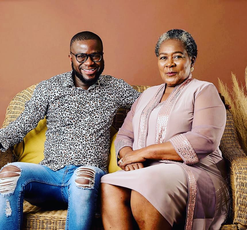 Nongelo Chiume and his mother Connie Chiume