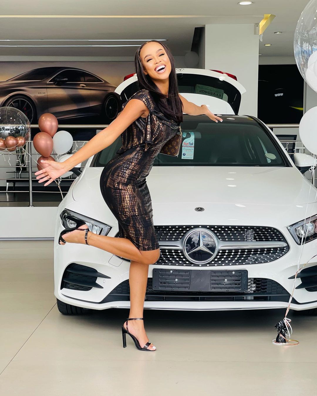 In Pictures: Actress Ntando Duma buys herself a luxurious car