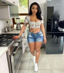 Faith Nketsi in her house