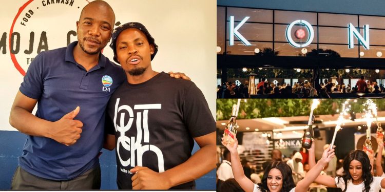 Konka owner Kutlwano Pitso with Mmusi Maimane at Moja Cafe