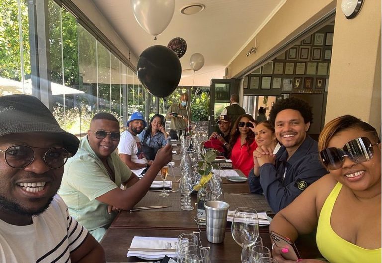 Trevor Noah shows off girlfriend for first time, has lunch with Anele Mdoda, Sizwe Dlomo and Xolisa Dyeshana