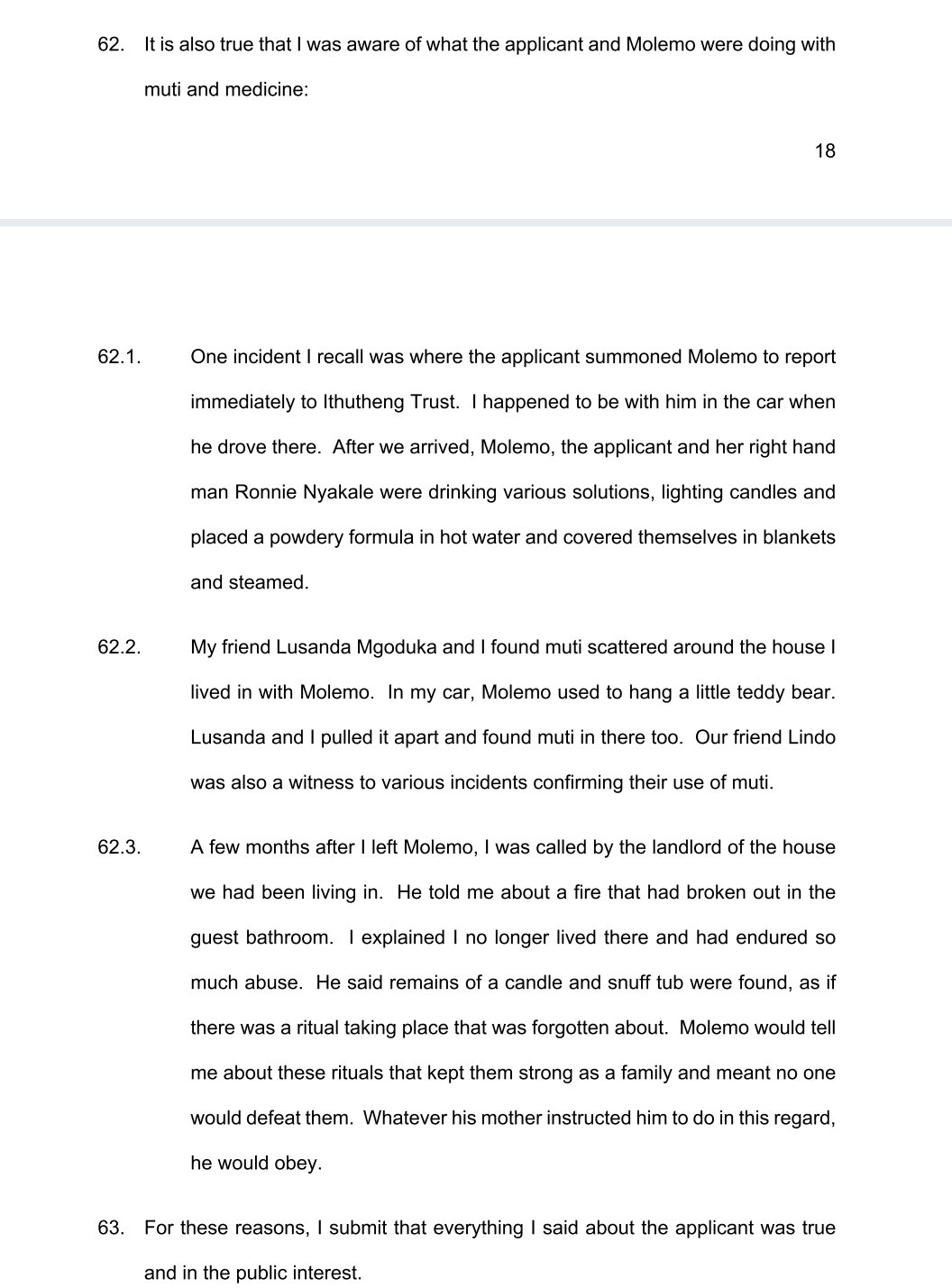 Amanda du Pont's leaked affidavit (Source Instagram)