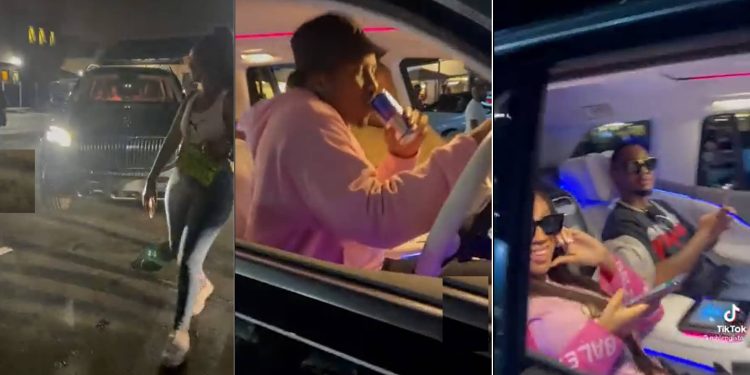 Andile,Tamia Mpisane and Shaun Sylist bouncing a Maybach