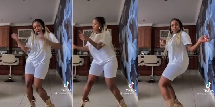 Thembi Seete dancing on Tik tok