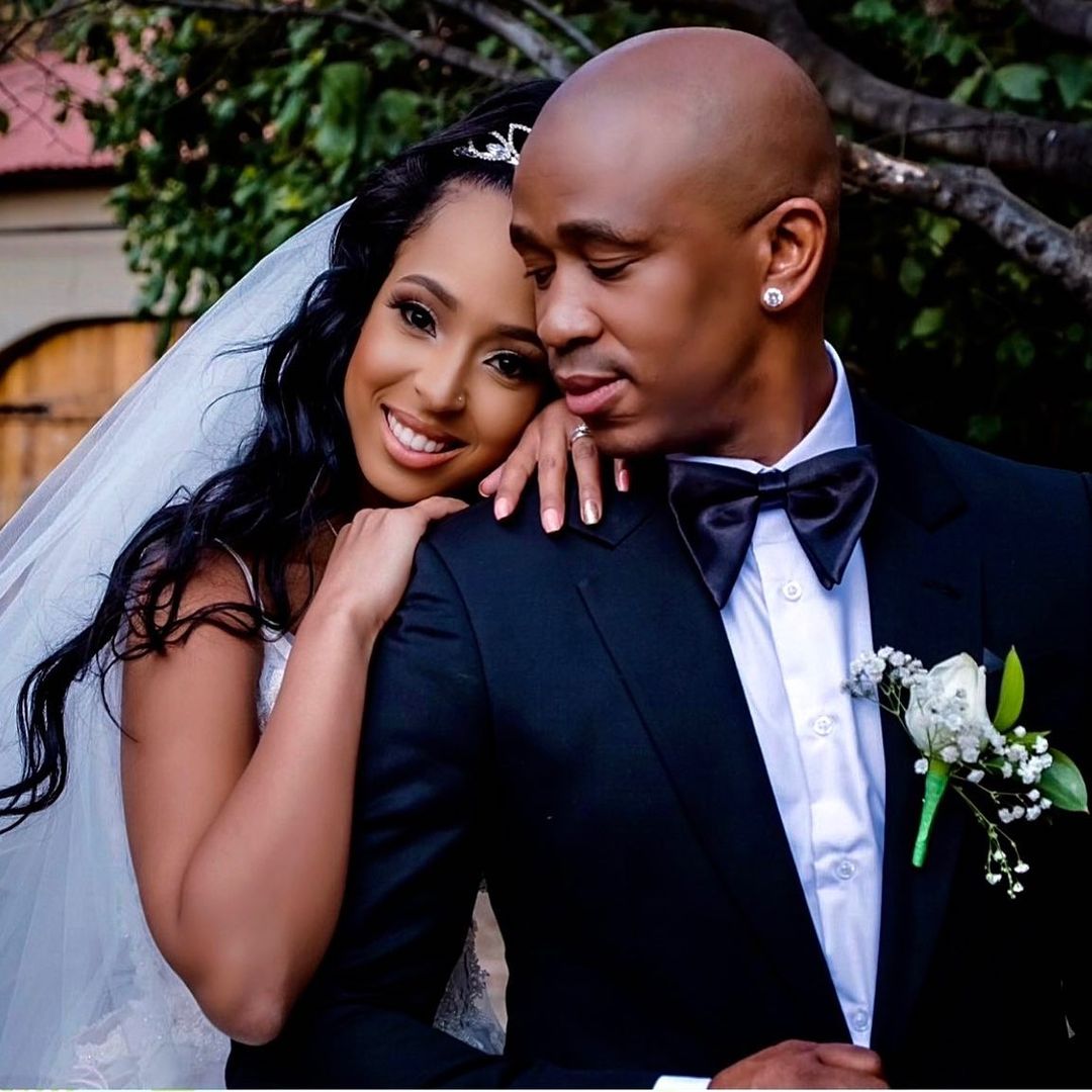 Theo and Vourné Kgosinkwe's wedding in 2020. Credit: Instagram