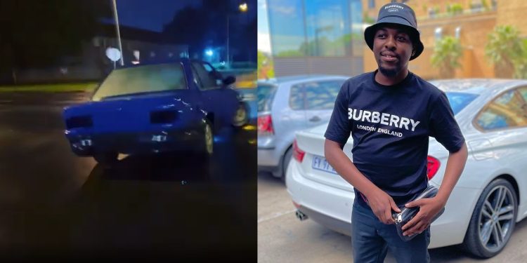 De Mthuda drifts his car