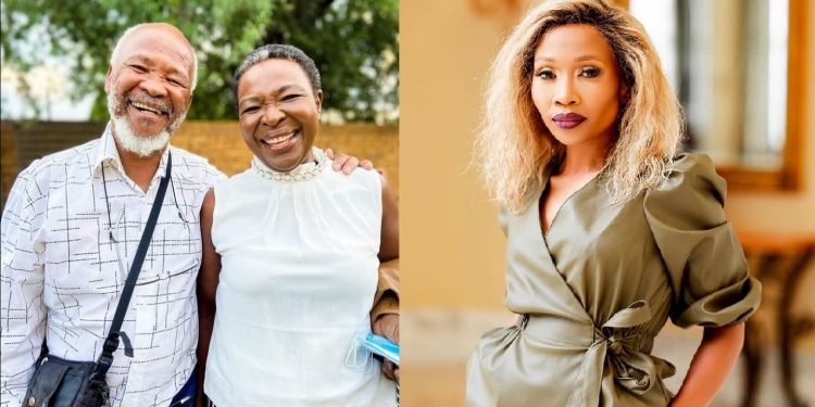 Dineo Ranaka and her parents