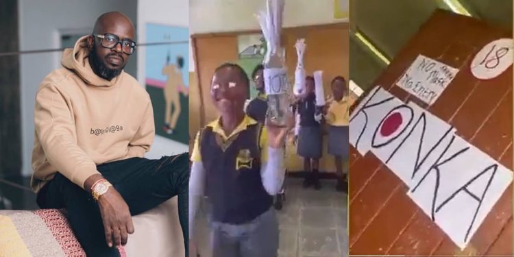 Watch: Black Coffee wowed by kids simulating Konka nightclub scenes in school drama