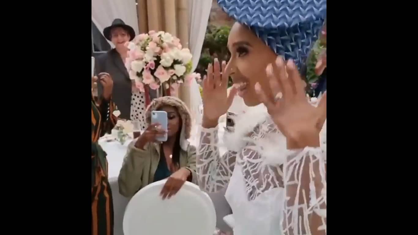 Vourné Kgosinkwe during the wedding. Credit: Instagram