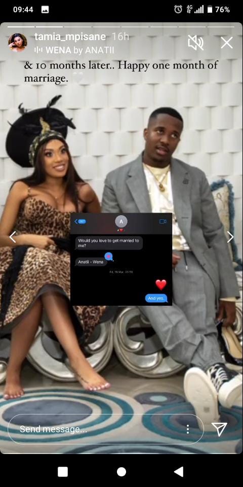 How Andile Mpisane used Anatii's song Wena to ask Tamia's hand in marriage, whilst dating Sithelo