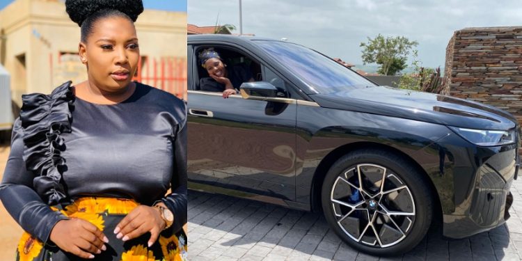 Media Personality Nonkanyiso Conco show's off new R3.6 million BMW iX limited edition (Image credits/@la_conco)