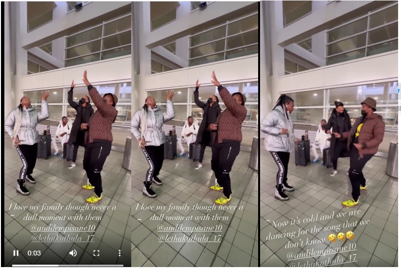 Shauwn Mkhize and Andile Mpisane do hip-hop dances upon arrival in Detroit