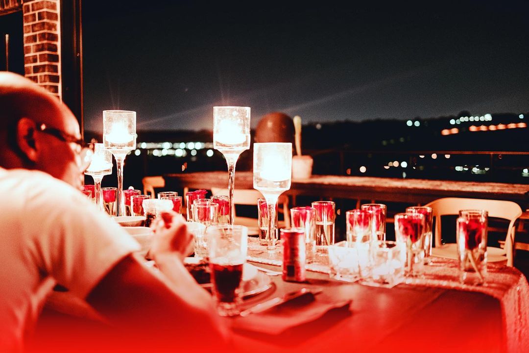 Makhadzi's view during dinner with Master KG.