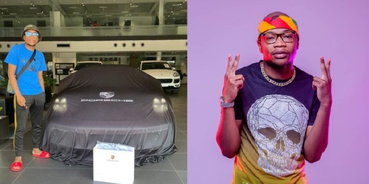 Master KG showing off his new Porsche (Source Facebook@makhadzi)