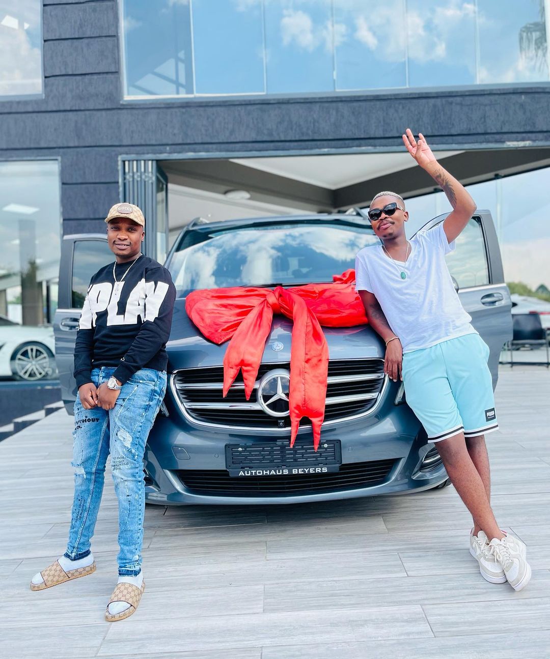 In Pictures: Ama Roto 'Reece Madlisa and Sabelo Zuma' show off their brand new luxury vehicle