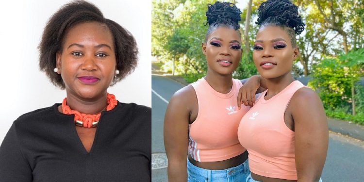 Lingashoni actress Mrs Thabethe 'Kholeka Qwabe' with Qwbe Twins - Source: Twitter