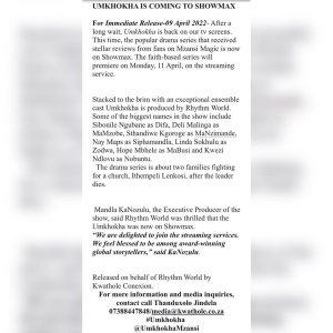 Umkhokha press release-Image Source(Instagram/Umkhokha)