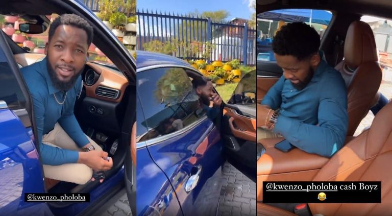 Watch: The Wife actor ‘Qhawe’ Kwenzo Ngcobo shows off his Maserati while Bonko Khoza sings praises
