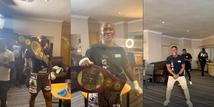 Naak Musiq celebrates winning the Celebrity fight