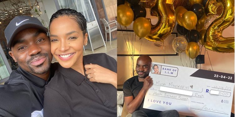 Dr Musa Mthombeni gets a huge birthday spoil from former Miss SA Liesl Lauri