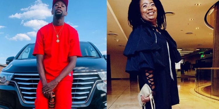 Mzwakhe Mbuli Junior with her mother - Sources: Instagram@robot_boii