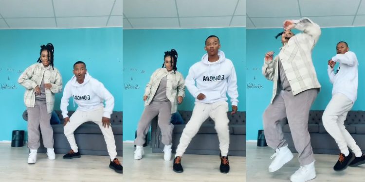 Gomora actor Teddy 'Sicelo Buthelezi' and Bontle Modiselle's dance move