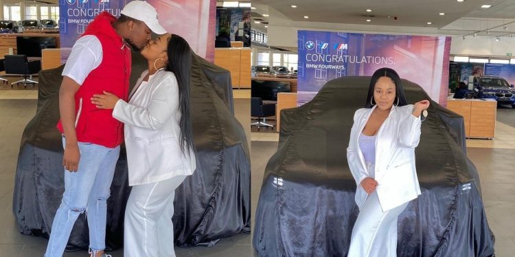 Influencer Basetsana Moeketsi and her husband shows off an expensive new car-min