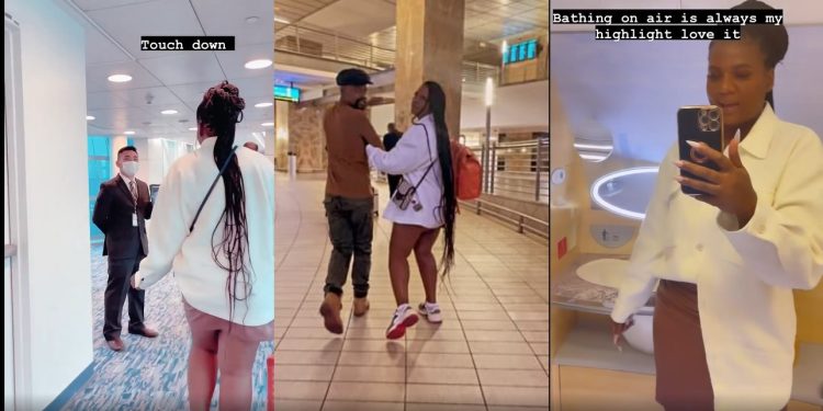 Inside Shauwn Mkhize's luxurious flight to Los Angeles